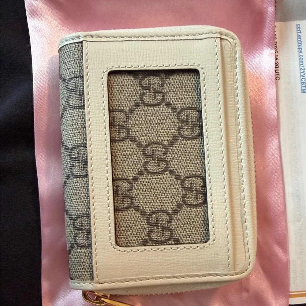 Beige and Gold Wallet with Horsebit Detail - Picture 3 of 5